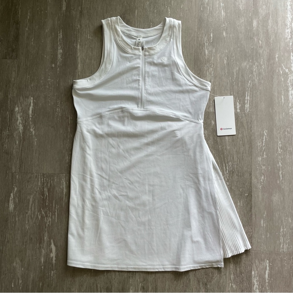 Lululemon Grid-Texture Sleeveless Tennis Dress in White
